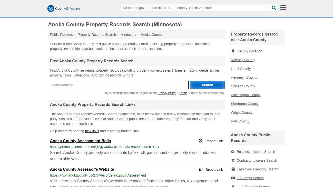 Property Records Search - Anoka County, MN (Assessments ...